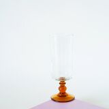 Set of 6 amber-footed champagne flutes, 1970