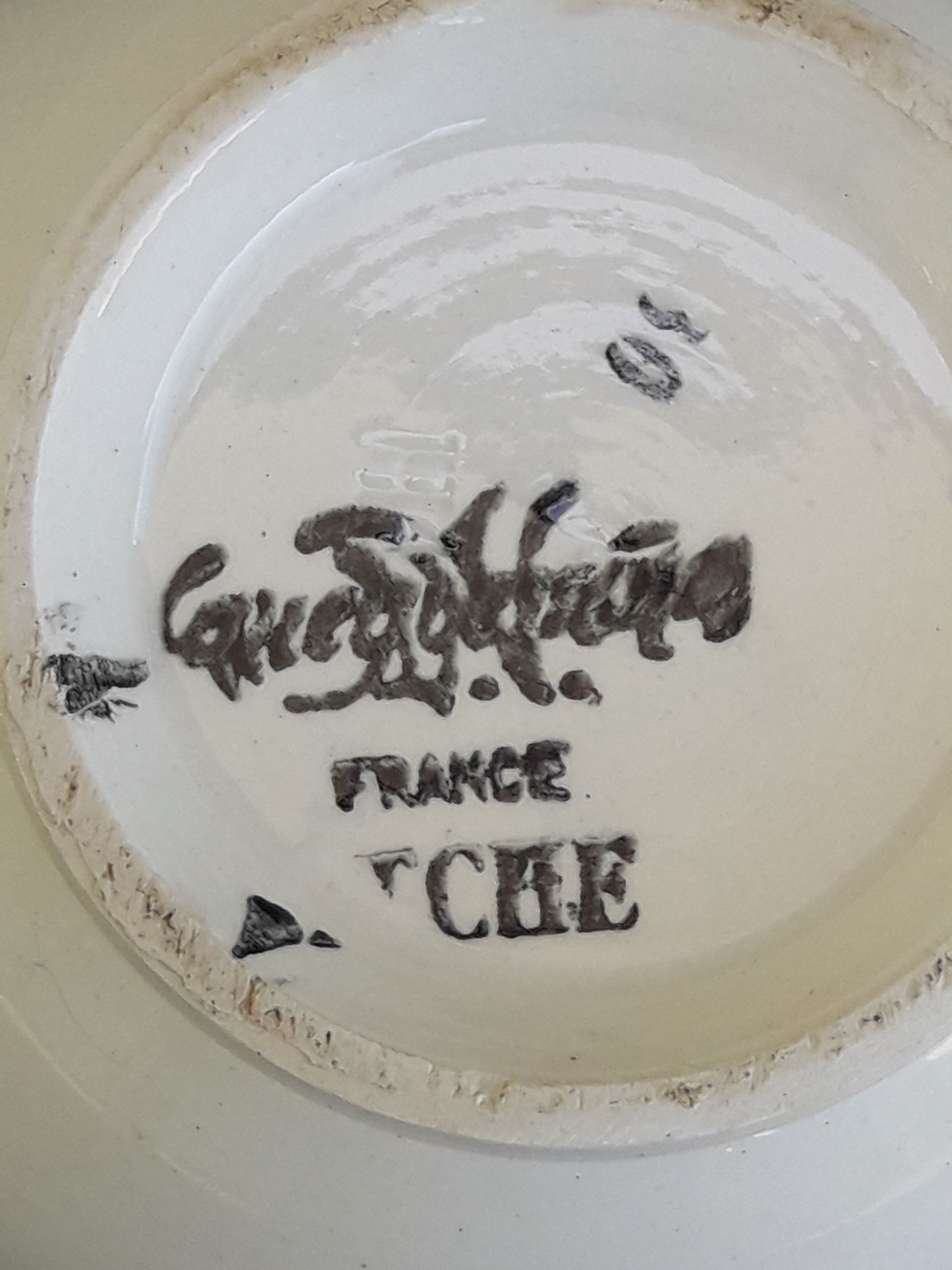 Sugar bowl in earthenware of Sarreguemines flower pattern