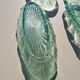 Set of 5 small pressed green glass dishes - Art Deco style / Wine