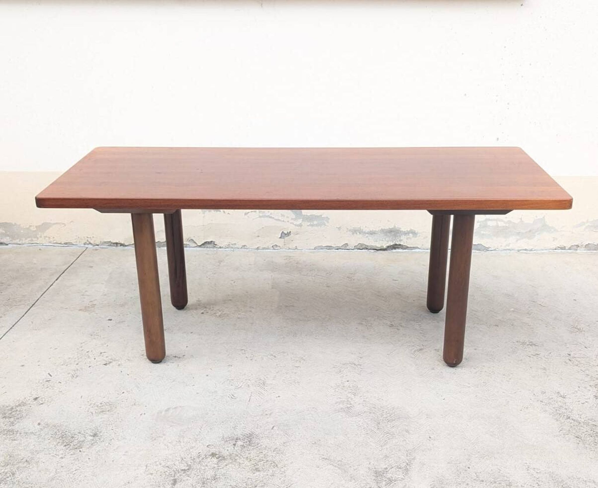 Italian Japandi walnut and ebony Table, 70s