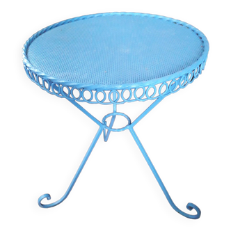 Table vintage circulaire en fer forgé
