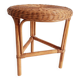 1960s Handmade Vintage French Riviera Wicker & Bamboo Side Table