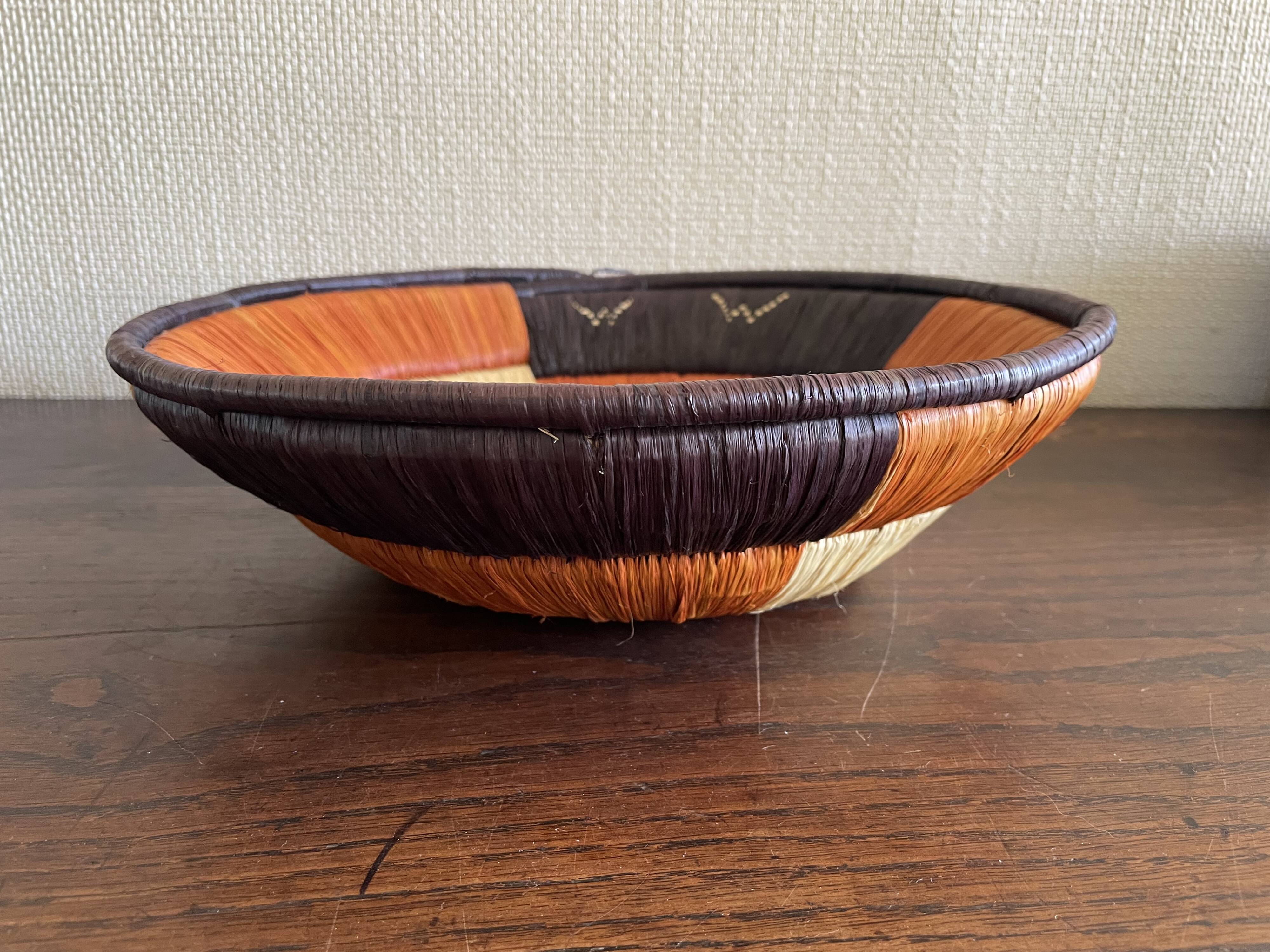 Vintage woven raffia basket