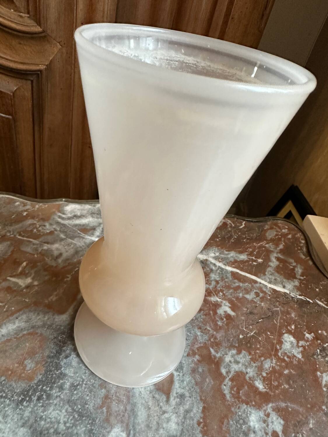 Pink Opaline Vase H 20 cm - 1950s