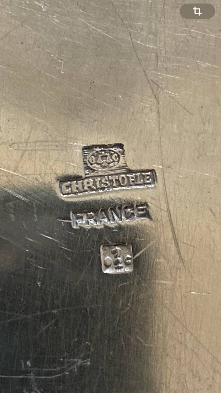 Christofle silver metal carafe tray