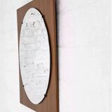 Round mirror from the 60s - 70s on a square wooden frame