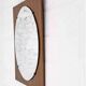 Miroir rond des années 60 - 70 sur cadre carré en bois