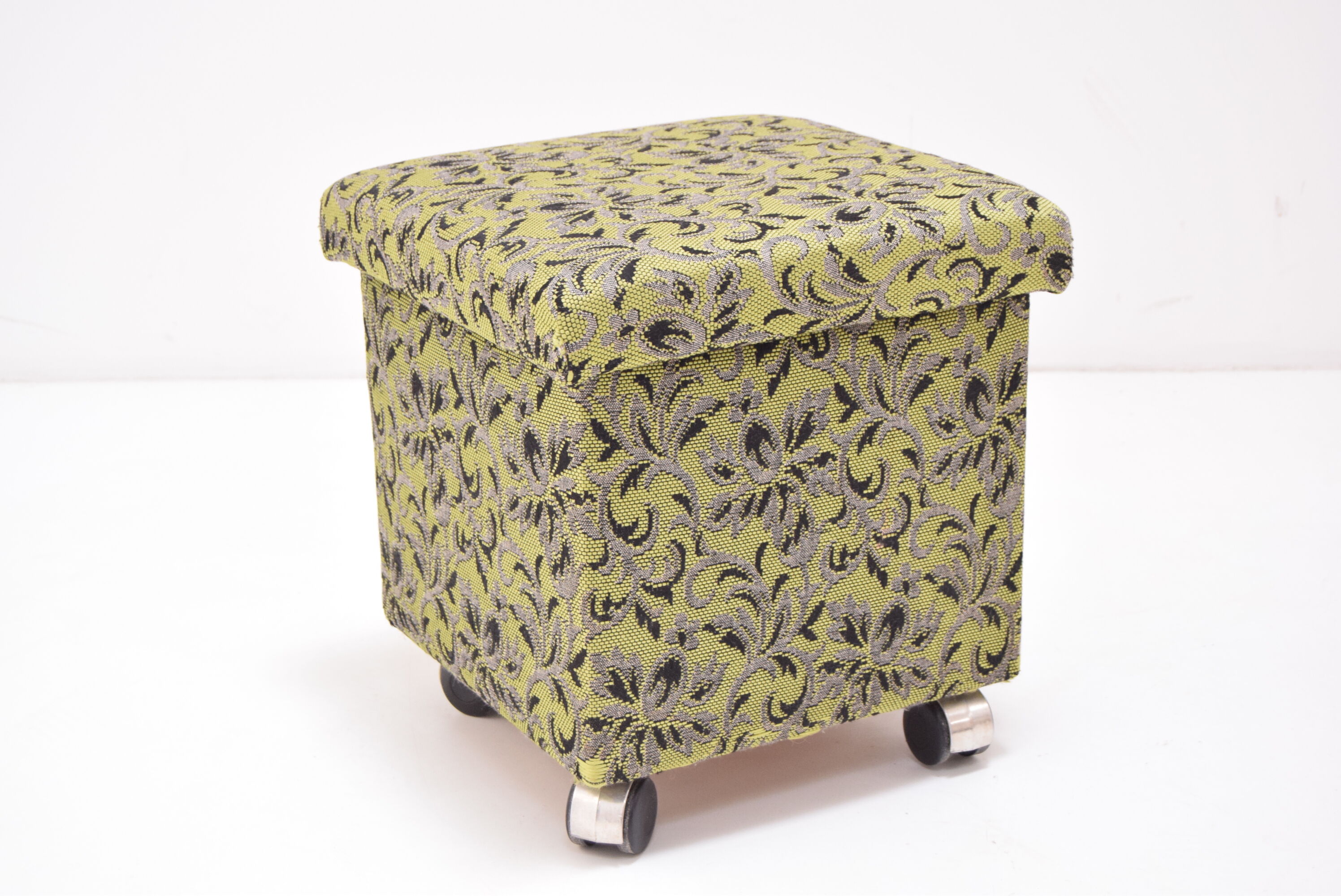 Mid-century Footstool with Wheels,1970's.