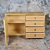 Bamboo and rattan chest of drawers or sideboard by Dal Vera, Italy, 1979