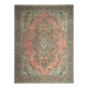 Tapis vintage persan fait main en laine et coton orange, années 1970