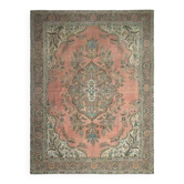 1970s Vintage Persian Handmade Wool Cotton Orange Oversized Rug 289x383