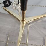 Leather-covered brass table lamp by Jacques Adnet 1950s