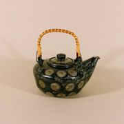 Wim Mühlendyck Stoneware Teapot in Westerwald Salt Glaze with Ritzdekor – Noir Speckled Ceramic, Mid-Century
