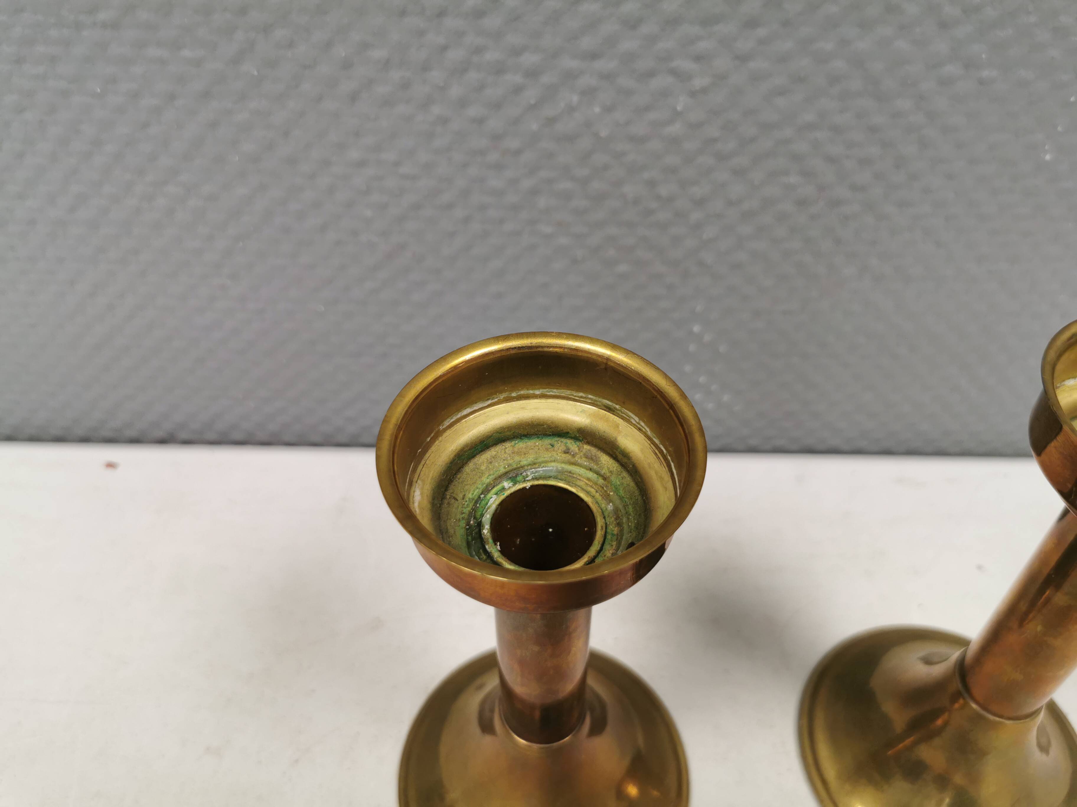 A set of brass candle holders from CAWA Denmark, 1960s.