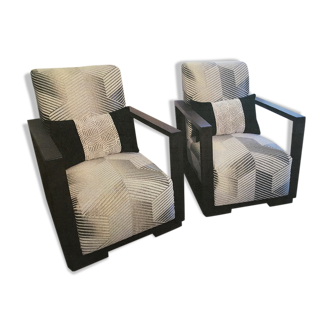 2 art deco armchairs 1930