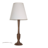 Turned wooden lamp
