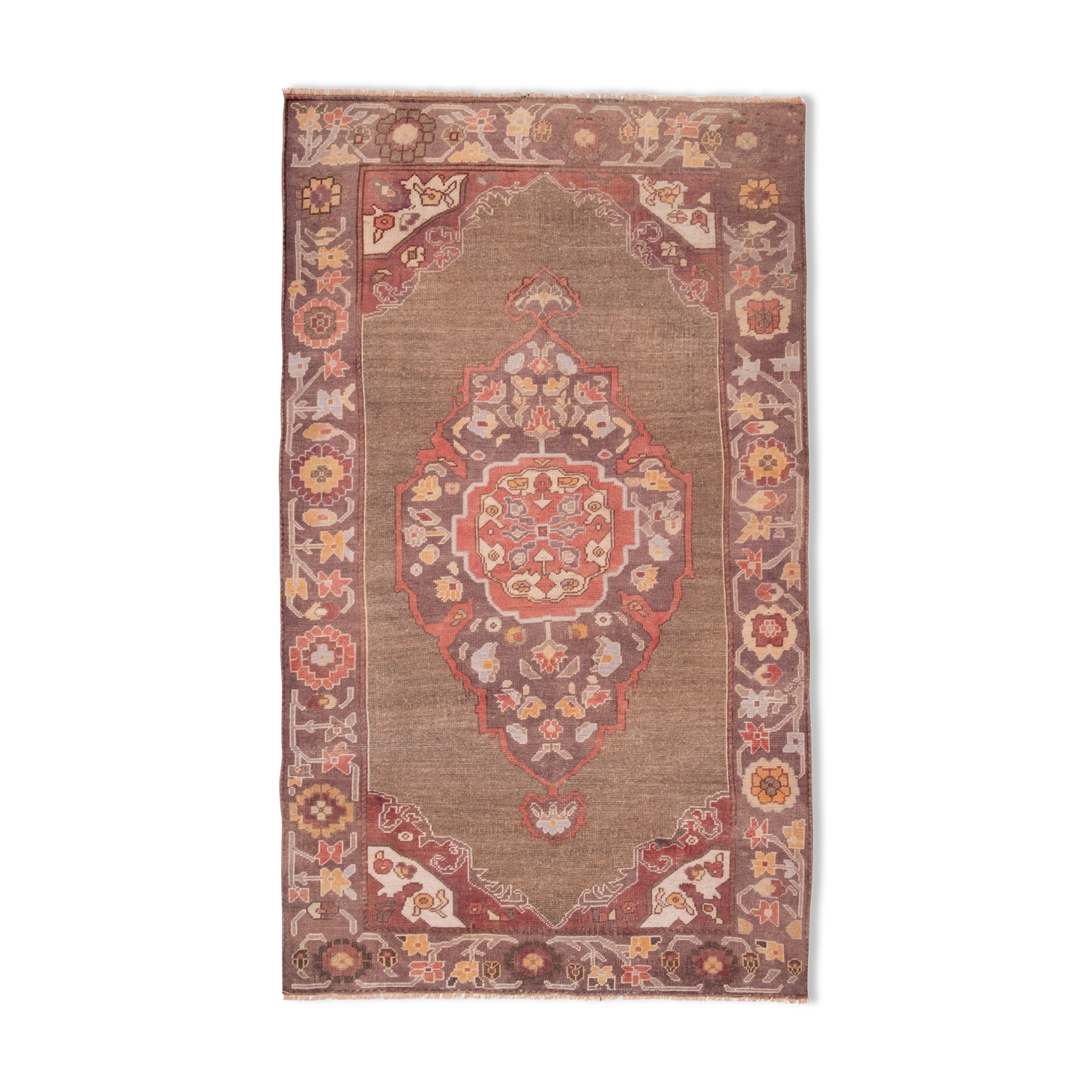 Turkish Karapinar rug with central medallion, 1970s - 153 X 258 cm