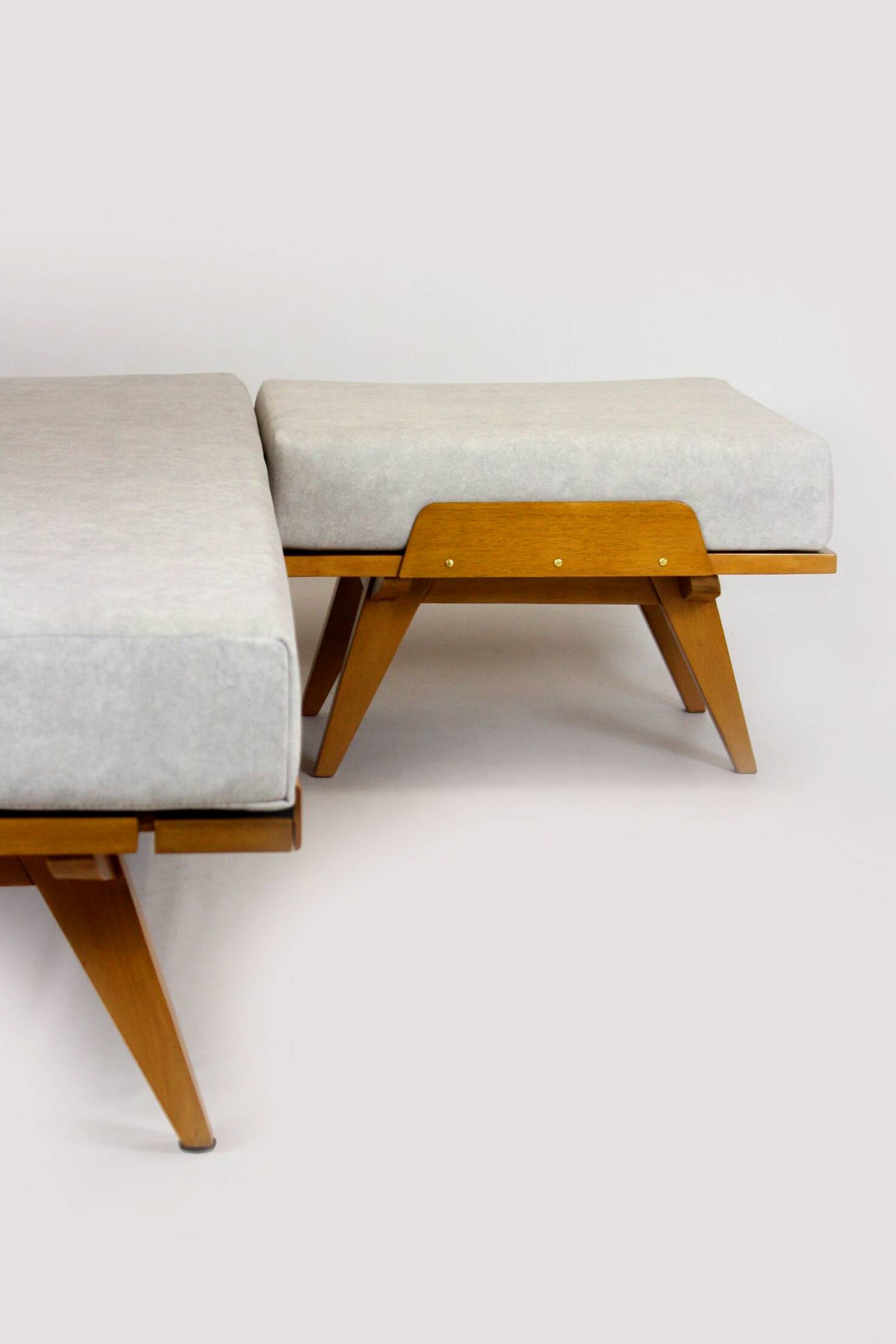 Restored Vintage Modular Corner Sofa Bed with Ottoman, 1960s