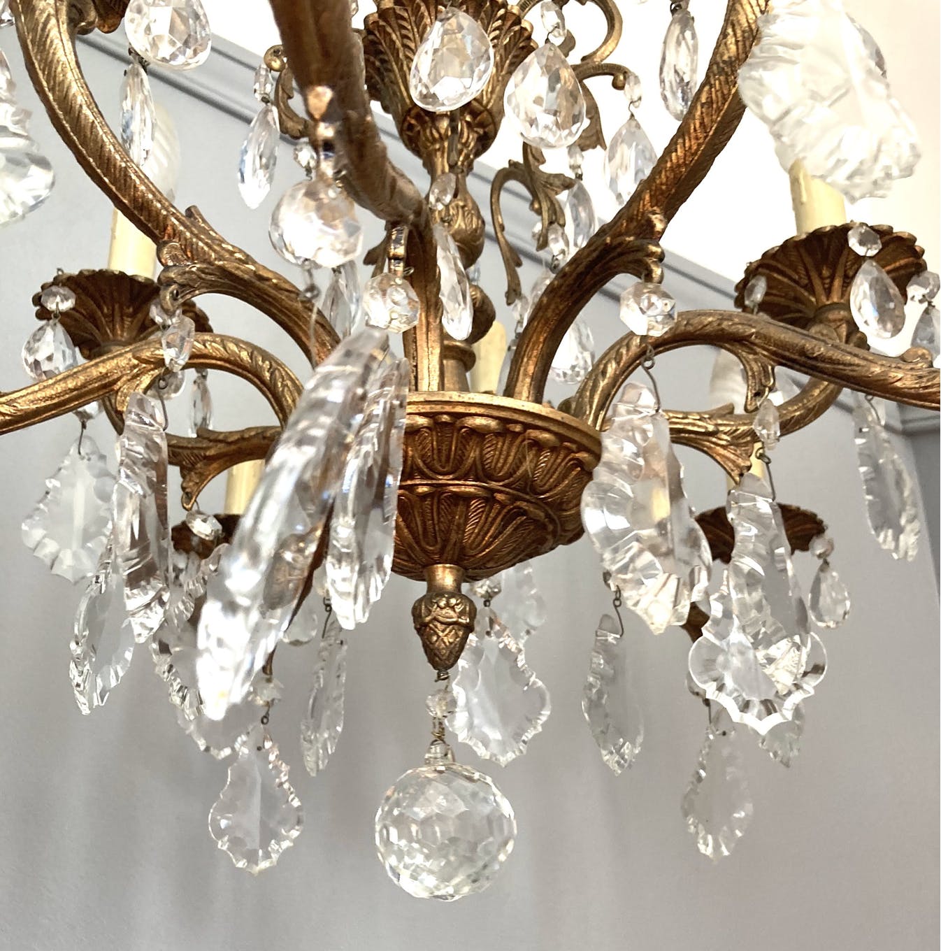 Bronze chandelier with tassels