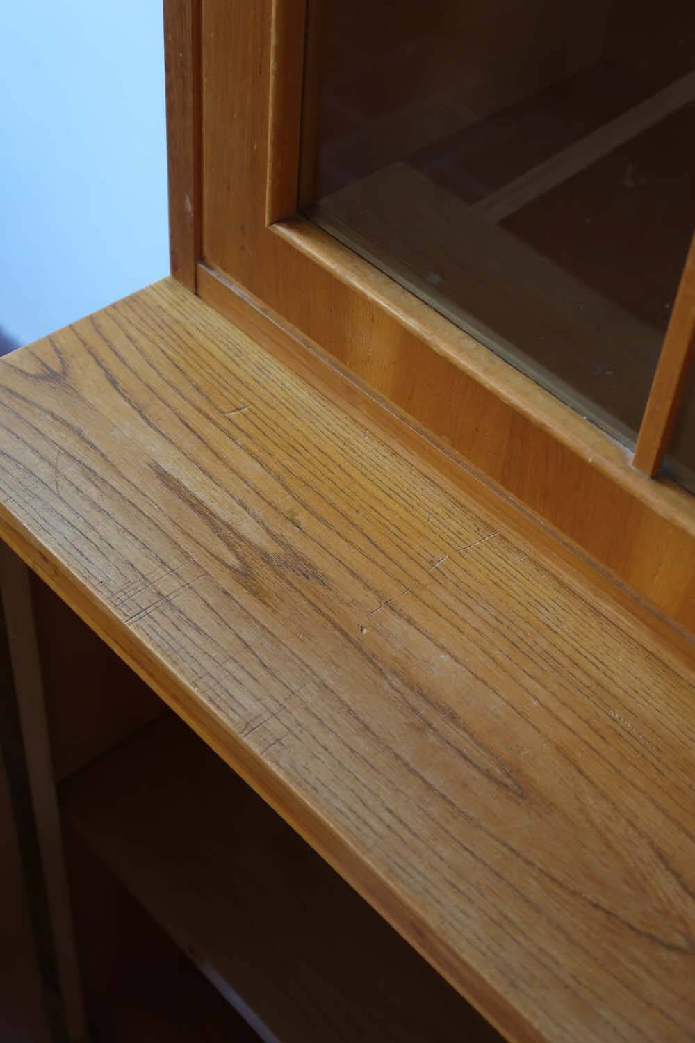 60's glass bookcase