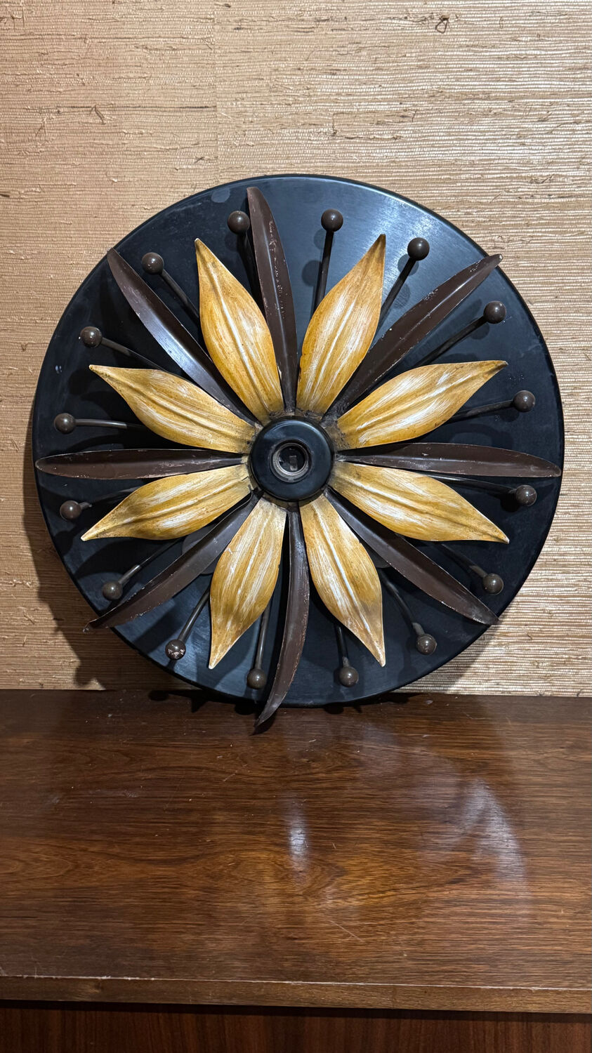 Floral metal ceiling light from the 70s/80s.