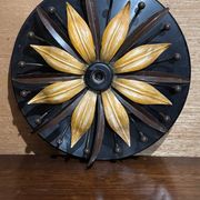 Plafonnier floral metal  années 70/80