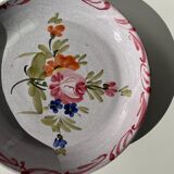 Sicilian plate pink hand-painted floral pattern