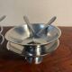 Ice cream sorbet bowl design by Guy Degrenne with spoons