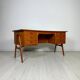 1960s Vintage Curved Teak Writing Desk by Svend Aage Madsen