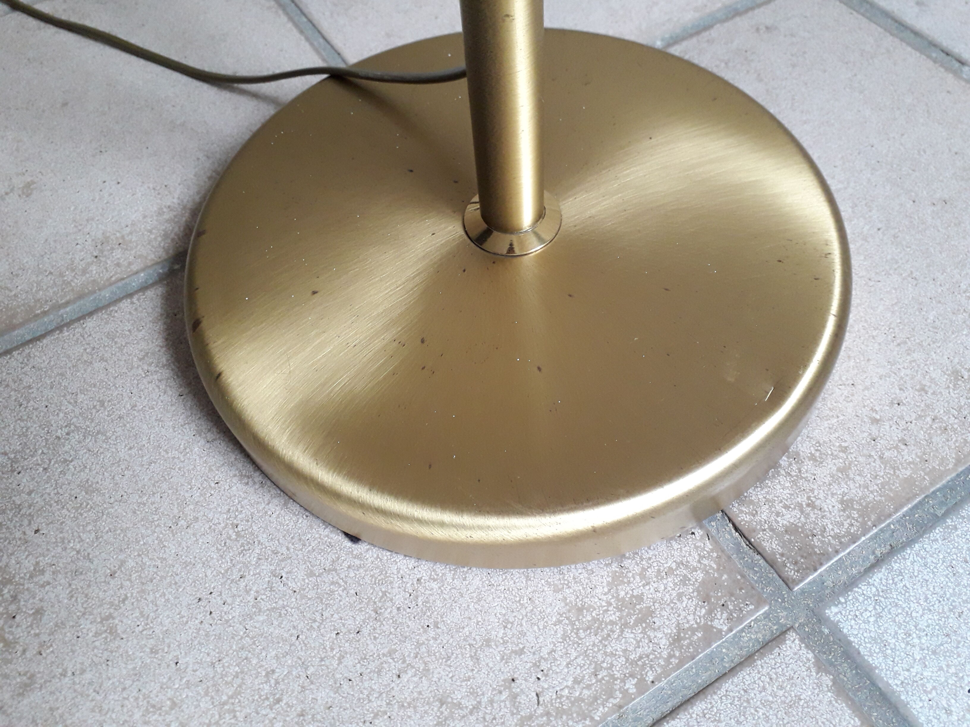 Double lighting brass floor lamp