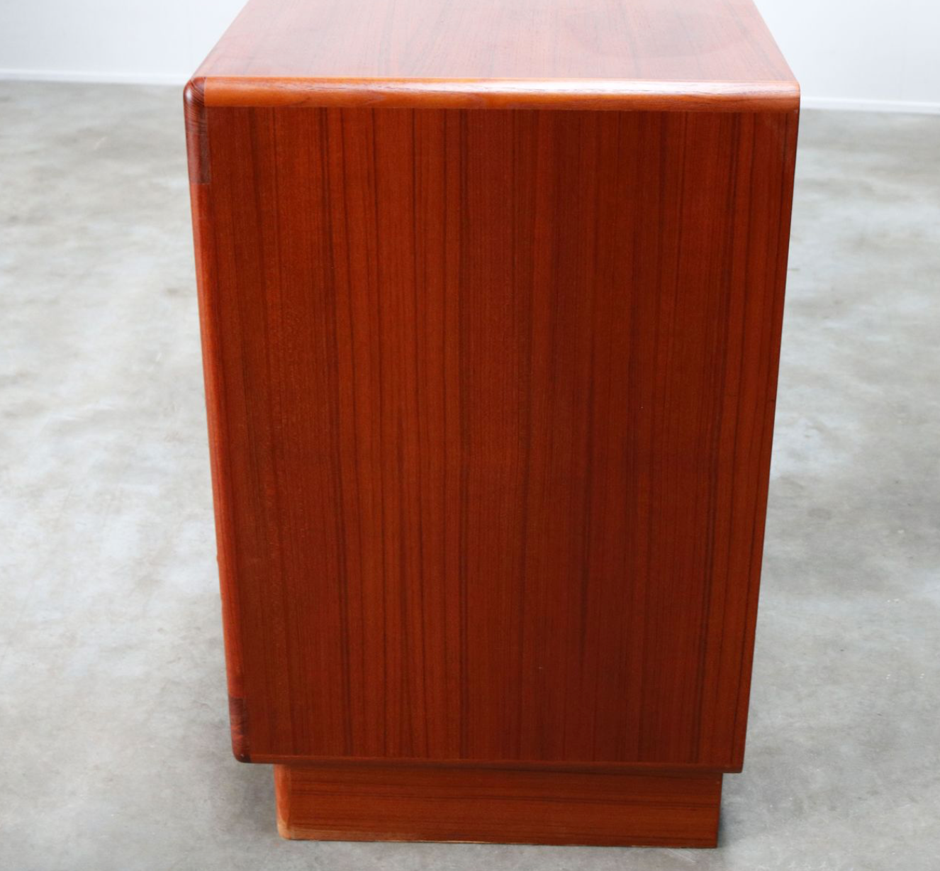 Dyrlund Denmark 1950s drum teak credence