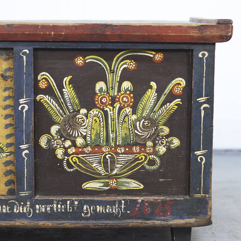 Painted Folk Art Bridal Chest 1825
