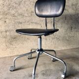 1950s/60s Chrome and Faux Leather Office Chair