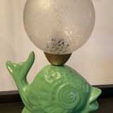 Vintage ceramic fish lamp 70s