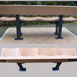 Vintage bus shelter bench