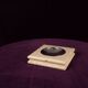 Square Italian Travertine Ashtray with Removable Metal Dish 1970