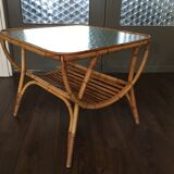 Rattan side table by Dirk van Sliedrecht for Rohé Noordwolde, 1950