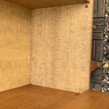Rattan wardrobe and its compass-legged chest of drawers, 1960
