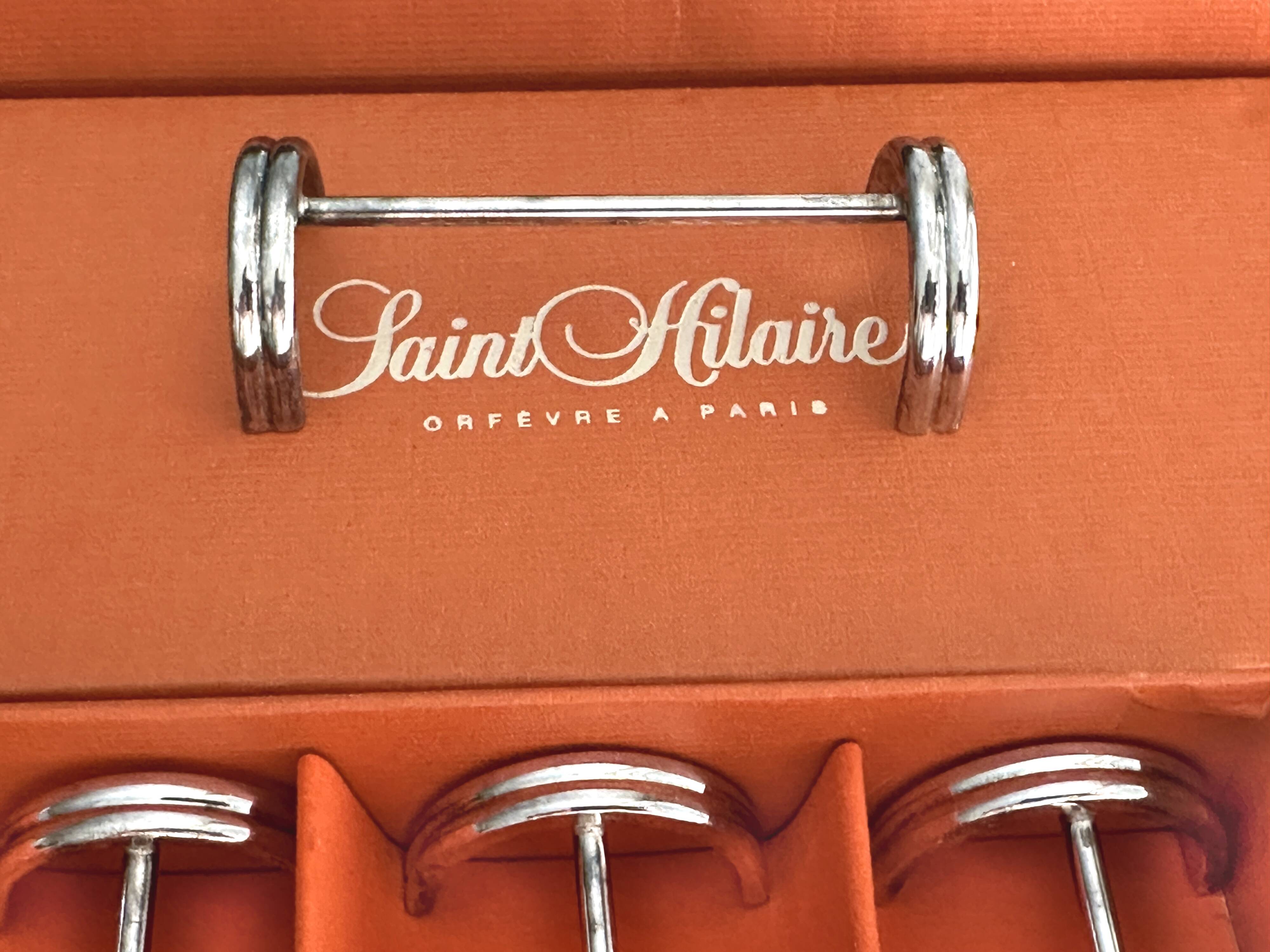 12 porte-couteaux en métal argenté Saint Hilaire modèle Arceaux en coffret