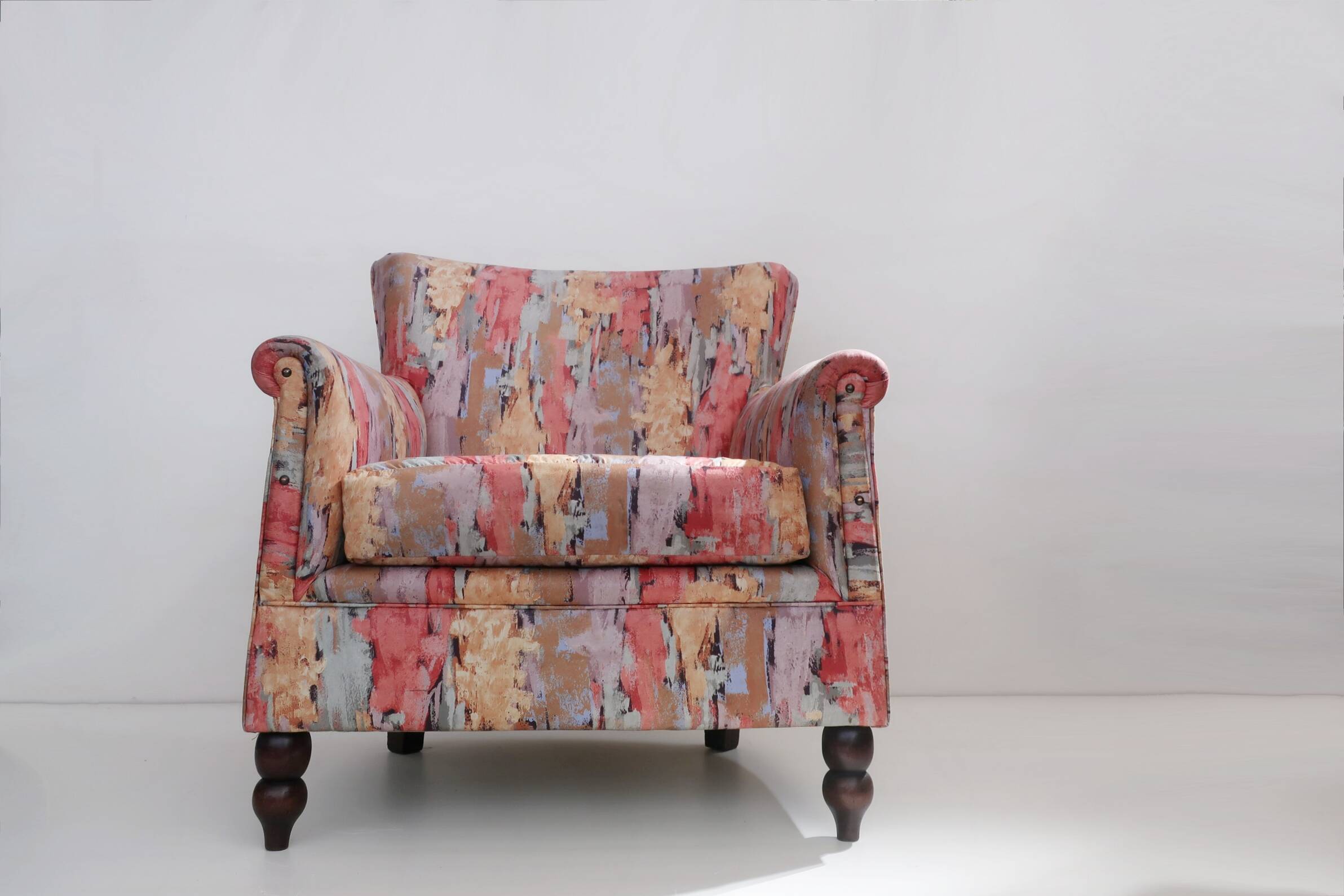 80's fauteuil made with chintz fabric