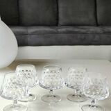 Lot 5 x Peill & Putzler Cognac Glasses. Mod. Granada. lead crystal