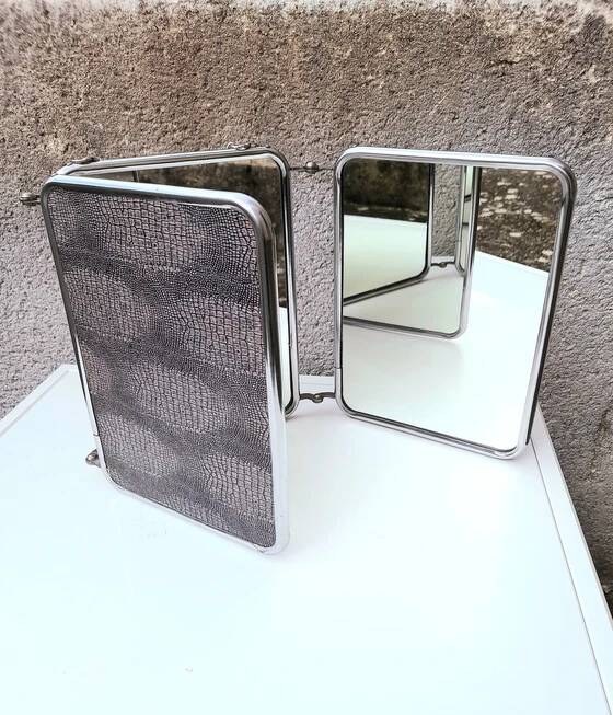 1950s triptych barber's mirror