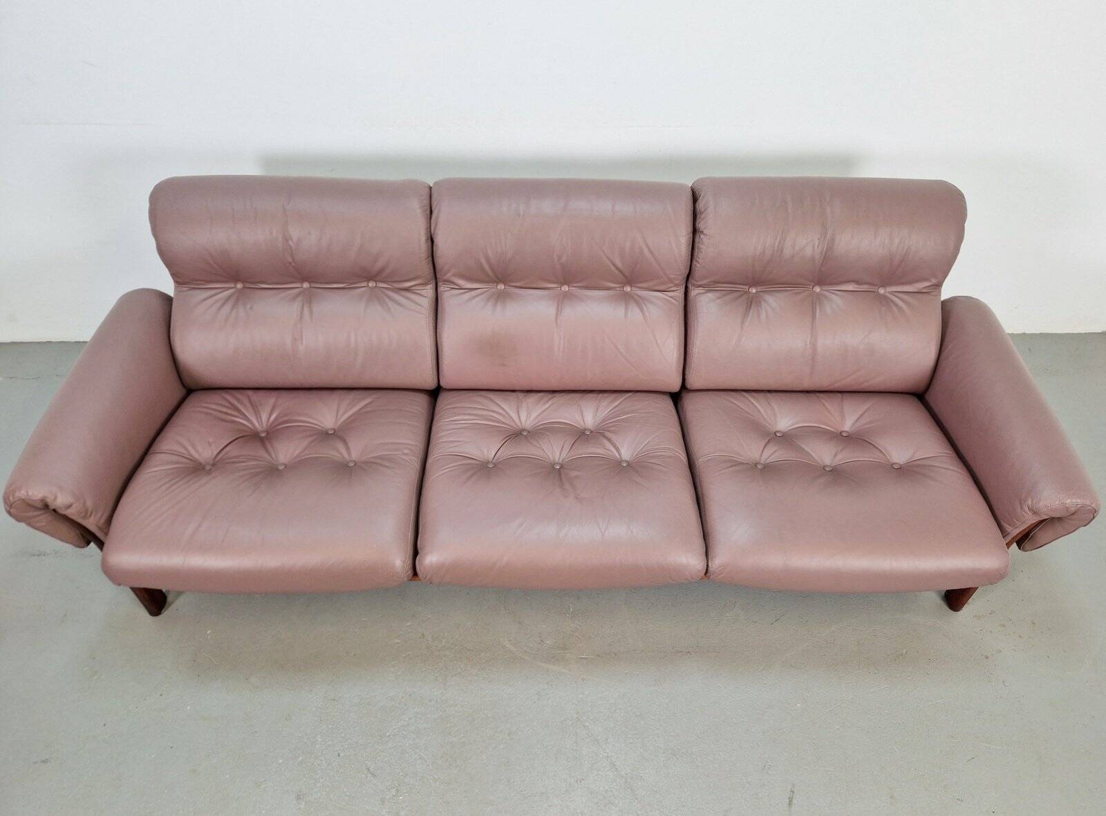 Vintage Teak Leather Sofa from Coja, Netherlands, 1960s