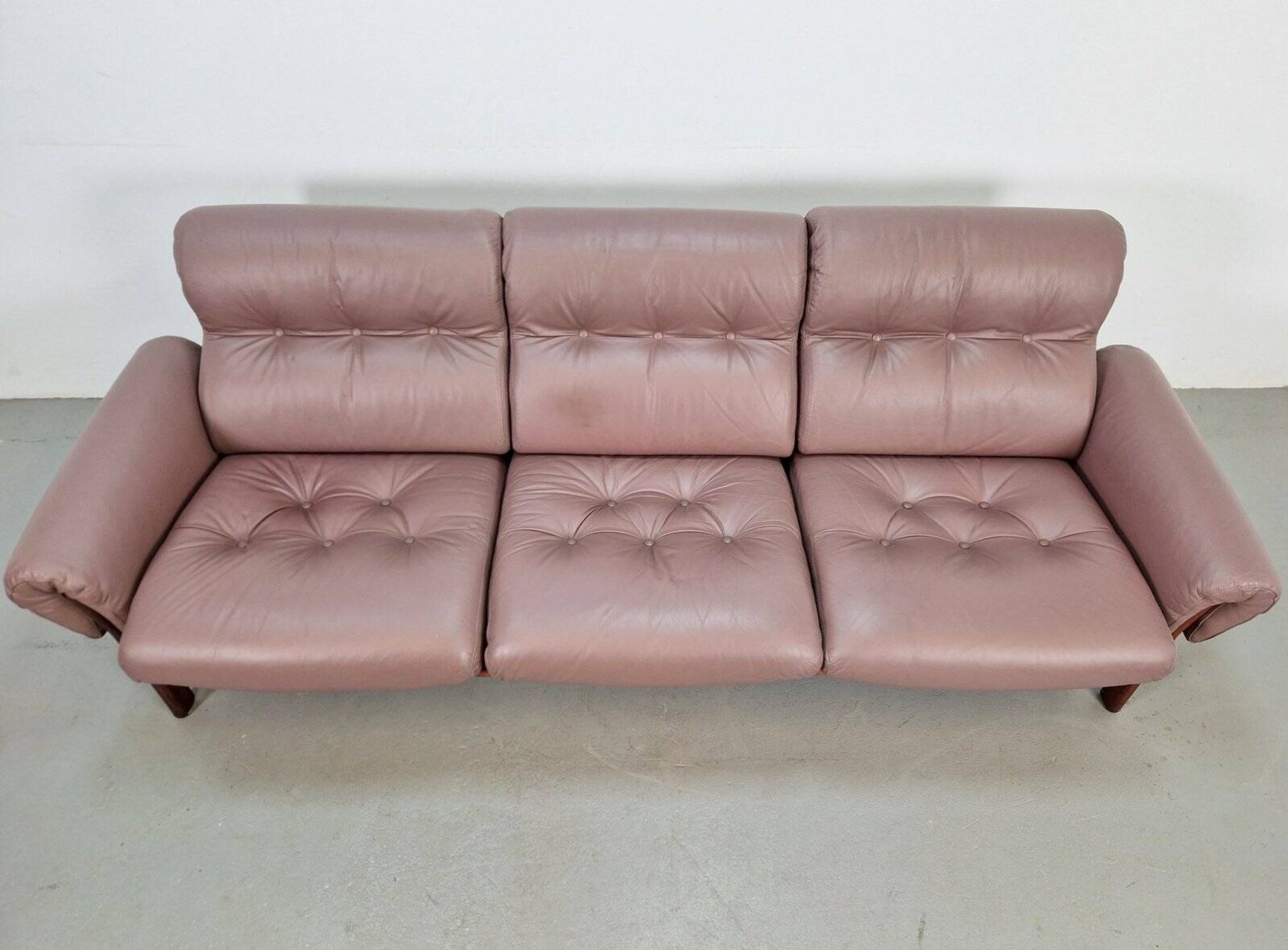 Vintage Teak Leather Sofa from Coja, Netherlands, 1960s