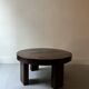 round coffee table in solid elm wood, Maison Regain 1980