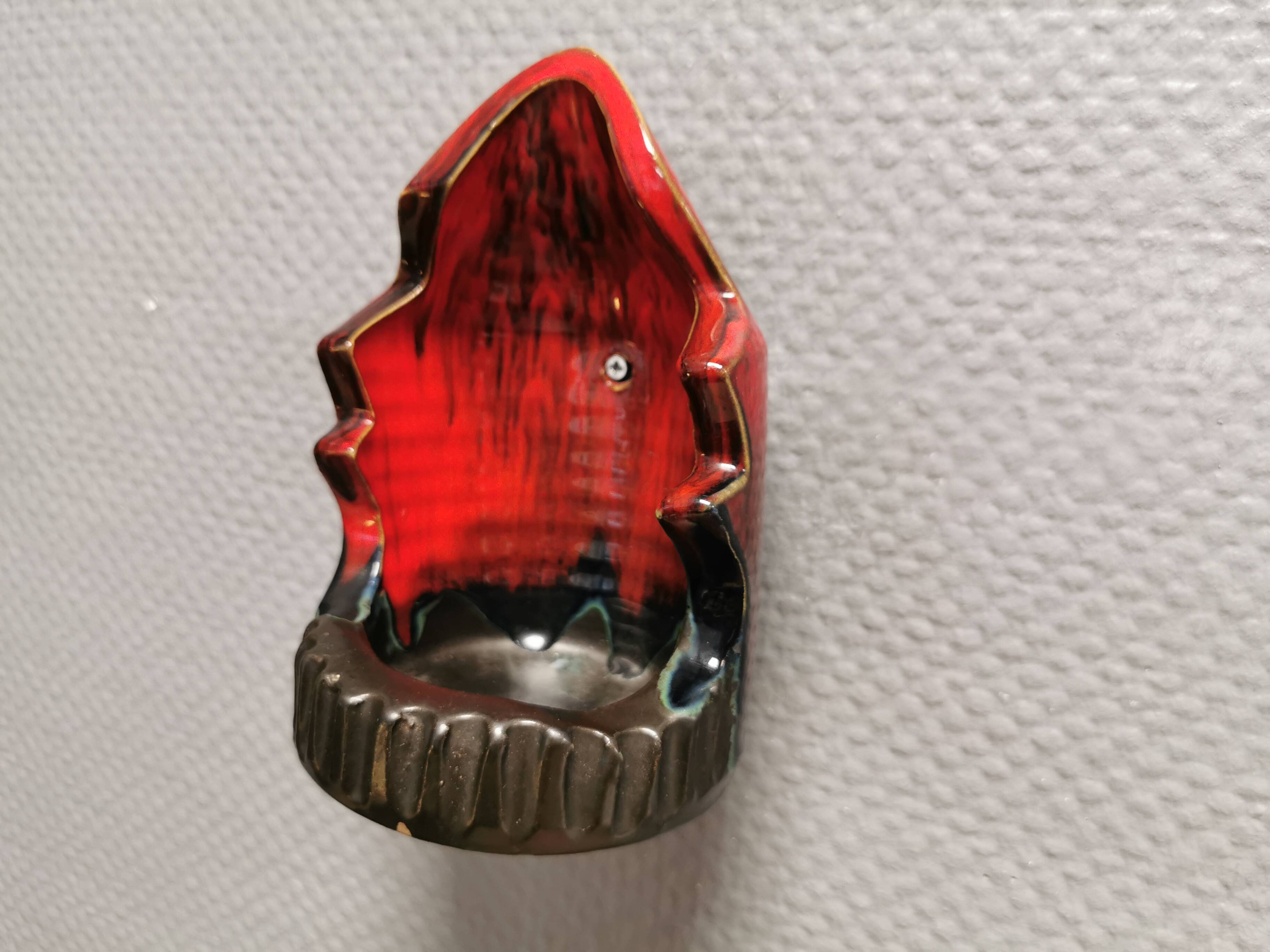 Wall-mounted candle holder for block candles. Ernst Faxe Denmark 1960s