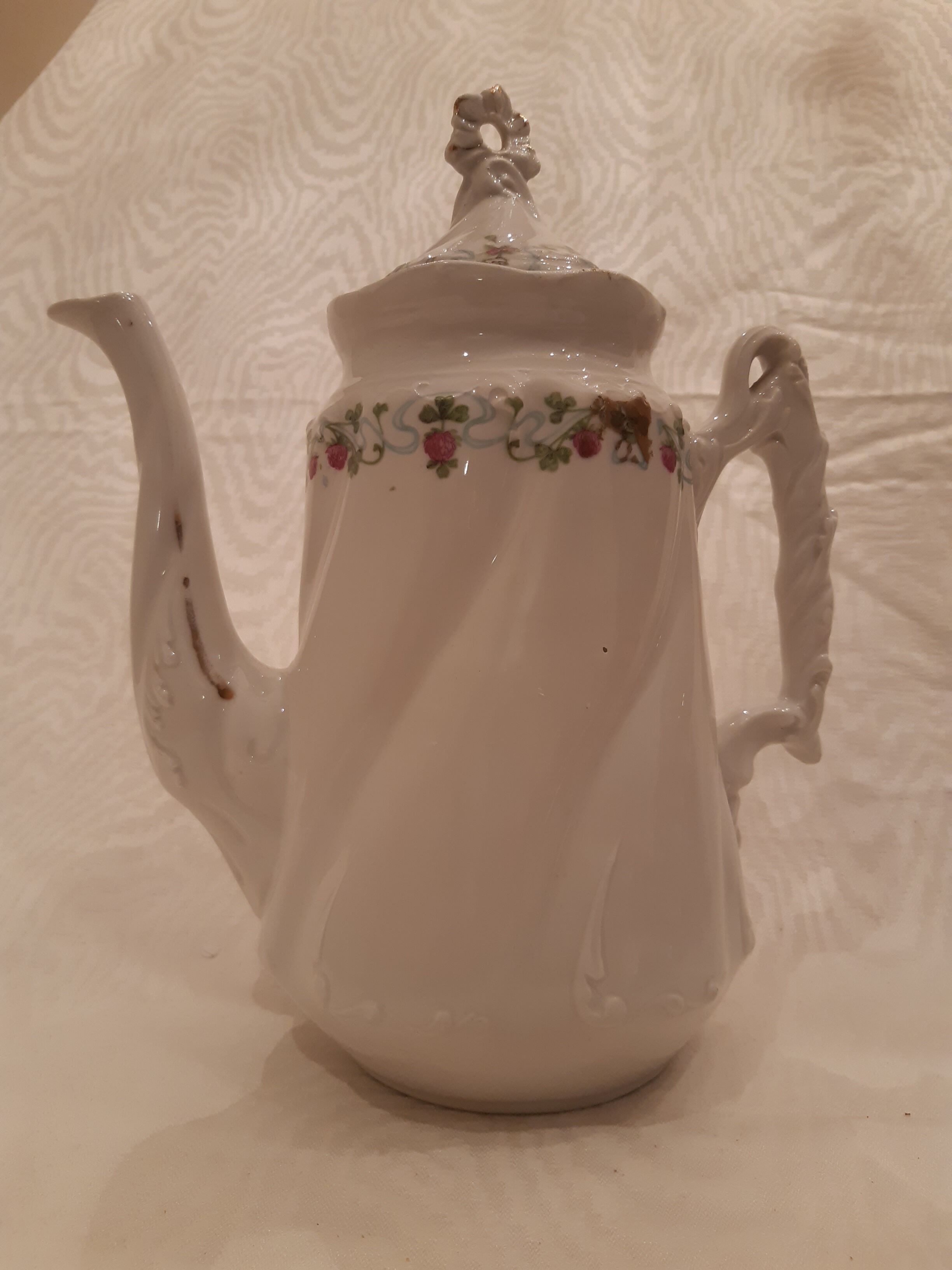 1900 porcelain coffee maker, beautiful vintage decoration element