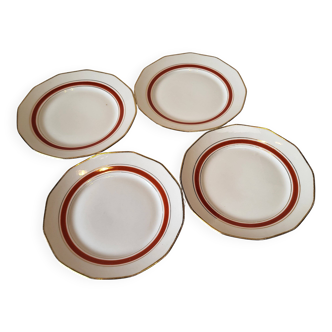Assiettes en porcelaine made in France dorure