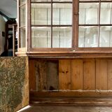 Buffet 2 corps vitré en bois, XIXème