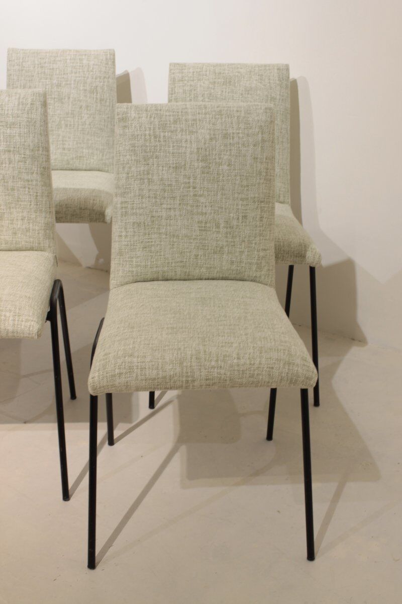 Set of 6 "Robert" chairs by Pierre Guariche for Meurop, 1961